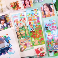 cute bear laser stickers scrapbooking hand account sticker creative phone cute decoration material stationery school supplies