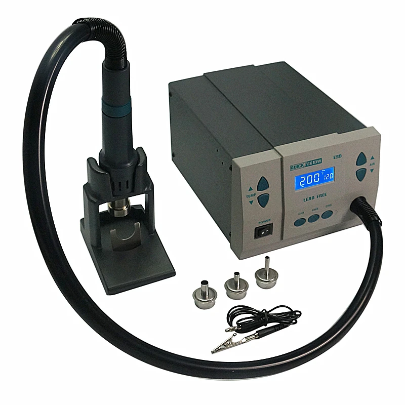 

LY QUICK 861DW Heat Gun Lead Free Hot Air Soldering Station Microcomputer Temperature Rework Station 3 Nozzle 1000W220/110V