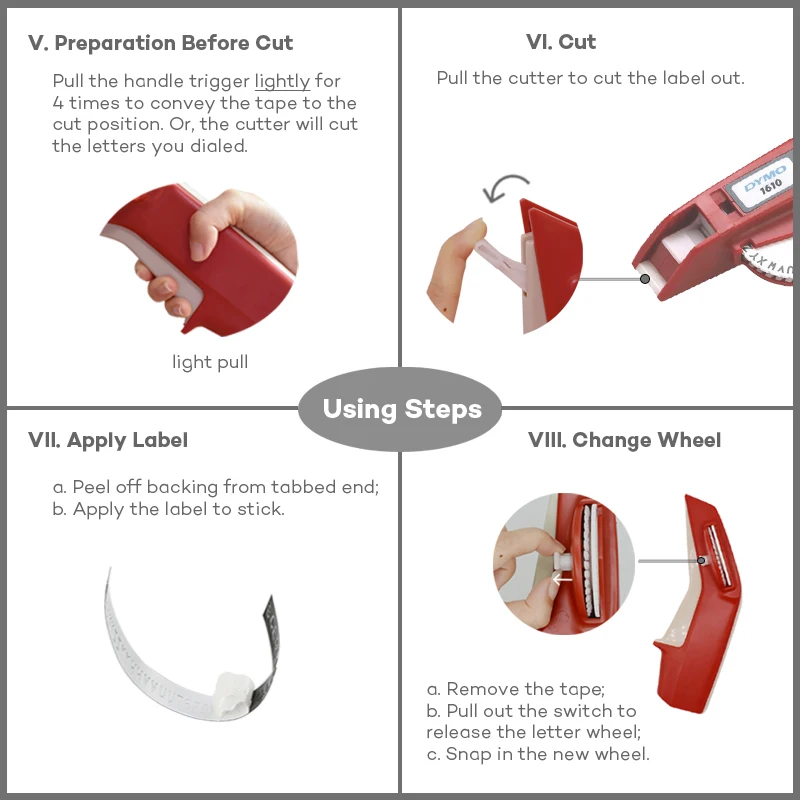 Najtaniej (Z 5 Refillls) CIDY 1610 Ręczna Drukarka Etykiet Do 6/9mm 3D Tłoczone Taśmy Wymień Na Dymo Organizer Xpress 1610 12965 MOTEX