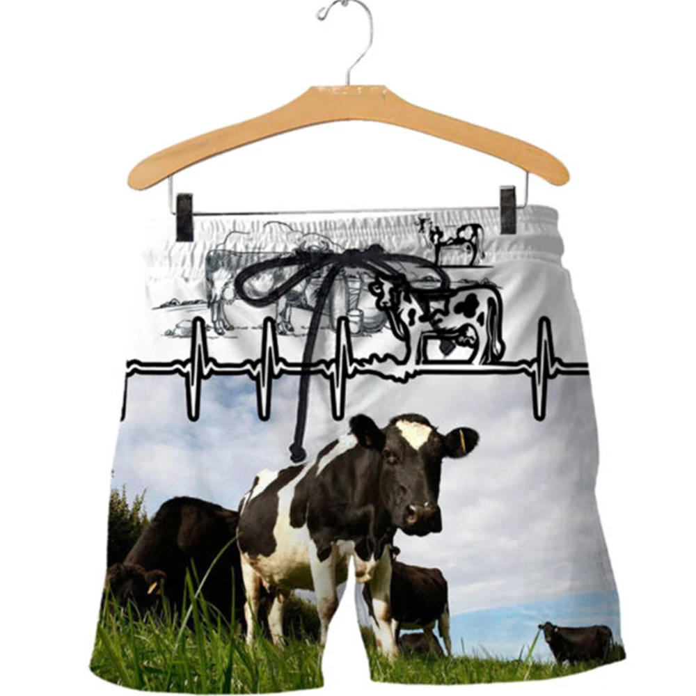 

CLOOCL Men Shorts 3D Graphics Funny Dairy Cattle Printed Beach Shorts Unisex Gothic Streetwear Summer Casual Shorts Dropshipping