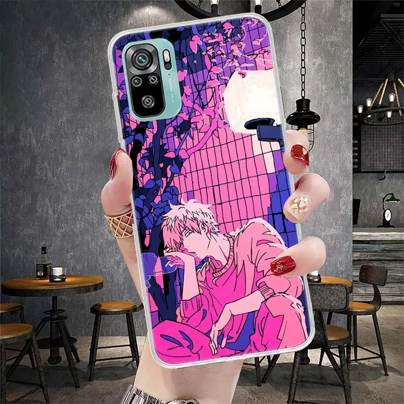 Мягкий чехол для телефона Anime Vaporwave Glitch Purple Xiaomi Redmi Note 14 13 12 12S 11 11S 11E Pro Plus 10 10S 11T 9S Note14