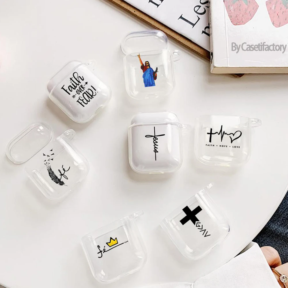 Чехол для наушников Airpods 2/3/Pro/2 с надписью Love Faith рисунком из мультфильма