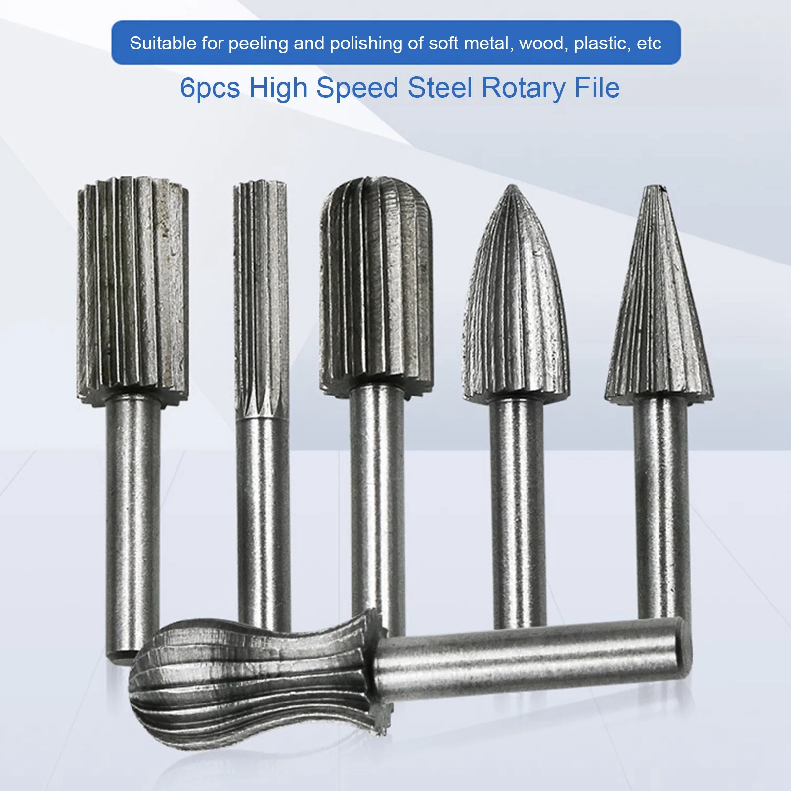 

6Pcs 1/4 Inch Shank Power Tools Drill Bit 6mm Tungsten Carbide Rotary Point Burr Milling Cutter Grinder Tool
