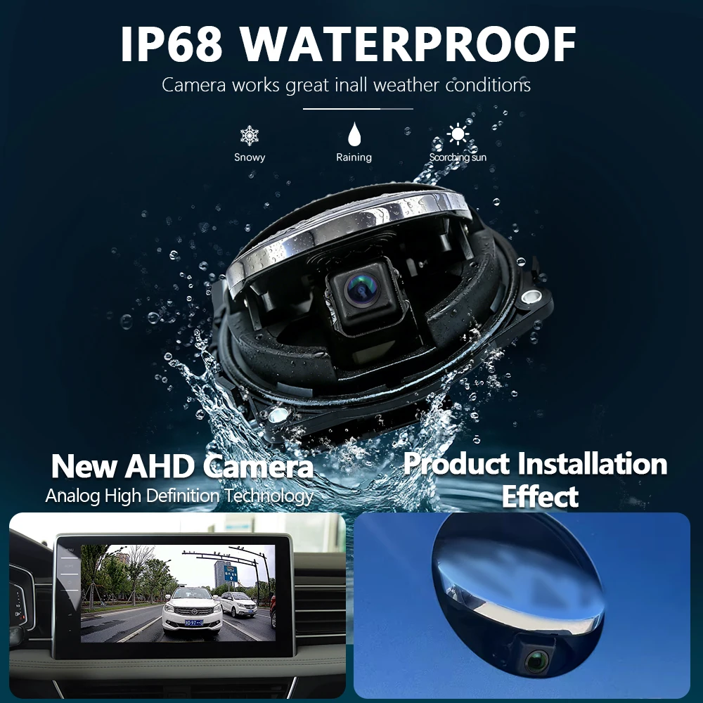 Фото Золотой объектив Fisheye 170 °   Камера заднего вида AHD 1080P с функцией поворота для VW Passat CC, Golf 6/7/8, Magotan B6/B7/B8, Polo, Beetle, EOS, T-roc №4