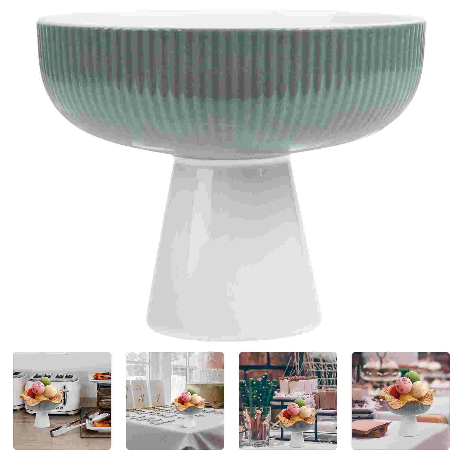 

Bowl Ceramic Bowls Cups Dessert Cream Ice Serving Footed Cup Salad Snack Fruit Trifle Parfait Plates Stand Dish Sundae Mini