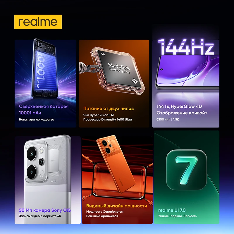 Фото Новинка: Смартфон realme P4 Power 5G с батареей 10001 мАч, зарядкой 80 Вт, чипсетом Dimensity 7400 Ultra, 6,8-дюймовым изогнутым дисплеем 144 Гц №2
