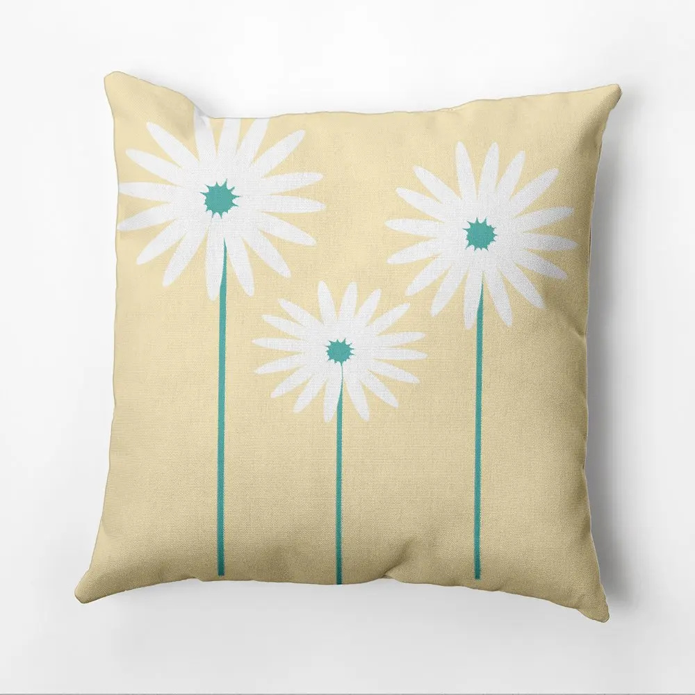 

Подушка для дома и улицы с цветочным принтом желтого цвета, 16x16 дюймов