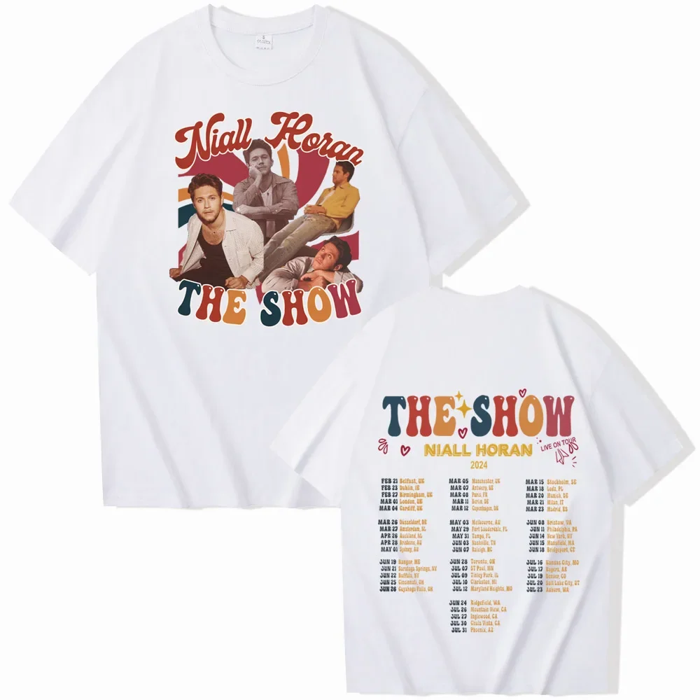 Niall Horan The Show Live On Tour 2024 футболки Harajuku с круглым вырезом и коротким рукавом Мужские