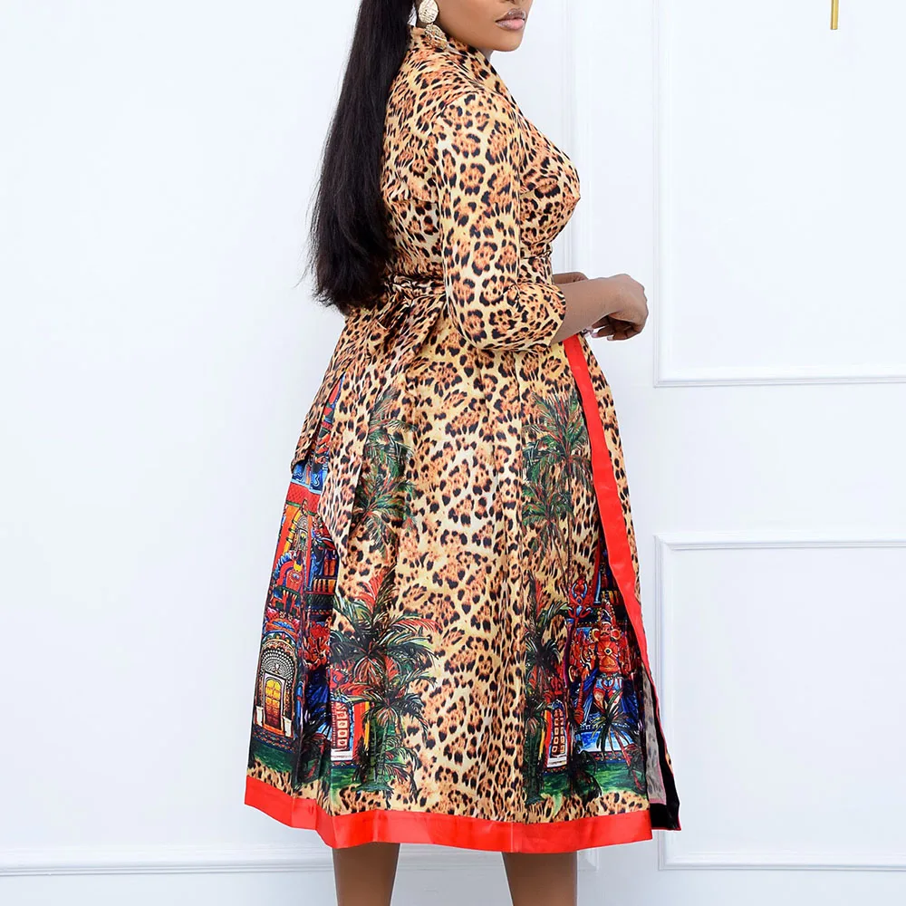 Plus Size Dresses For Women 2022 Large Sizes Summer Clothes Elegant African Female Vintage Swing Midi Spring Casual Office Dress