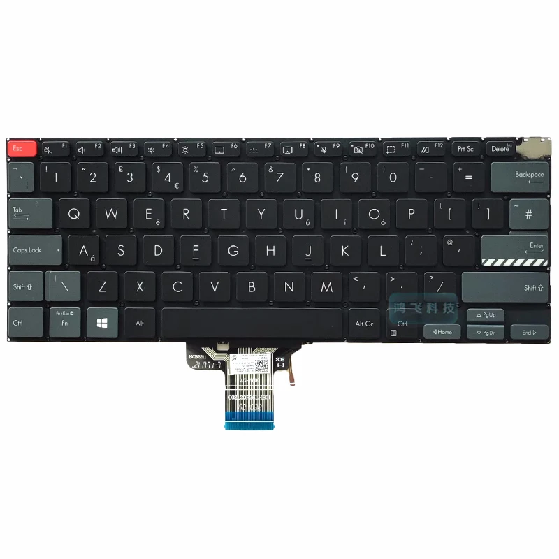 Фото Новая клавиатура YY+ для Asus X7400PC X7400PA Vivobook Pro 14X OLED, черная с серебристыми клавишами, раскладка US №3