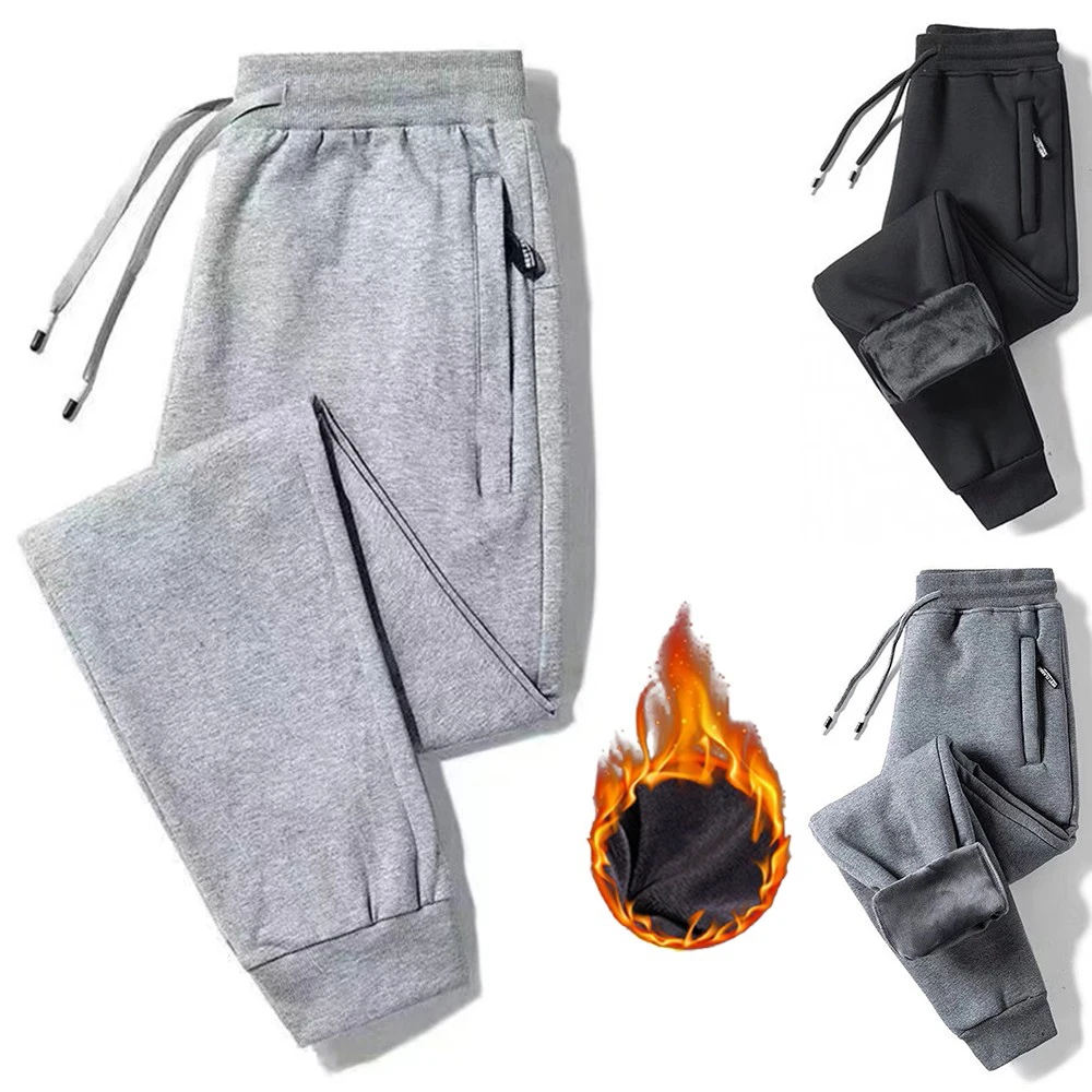 

Casual Sweatpants Men Winter Warm Fleece Cotton Pants Men Fashion Water Proof Brand Loose Thicken Joggers Men Trousers