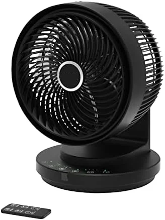 

Oscillating AC Desk or Table Fan, Remote Controlled, 4 Speed Settings, 2 Wind Modes, Targeted Airflow , Portable, Perfect for Be