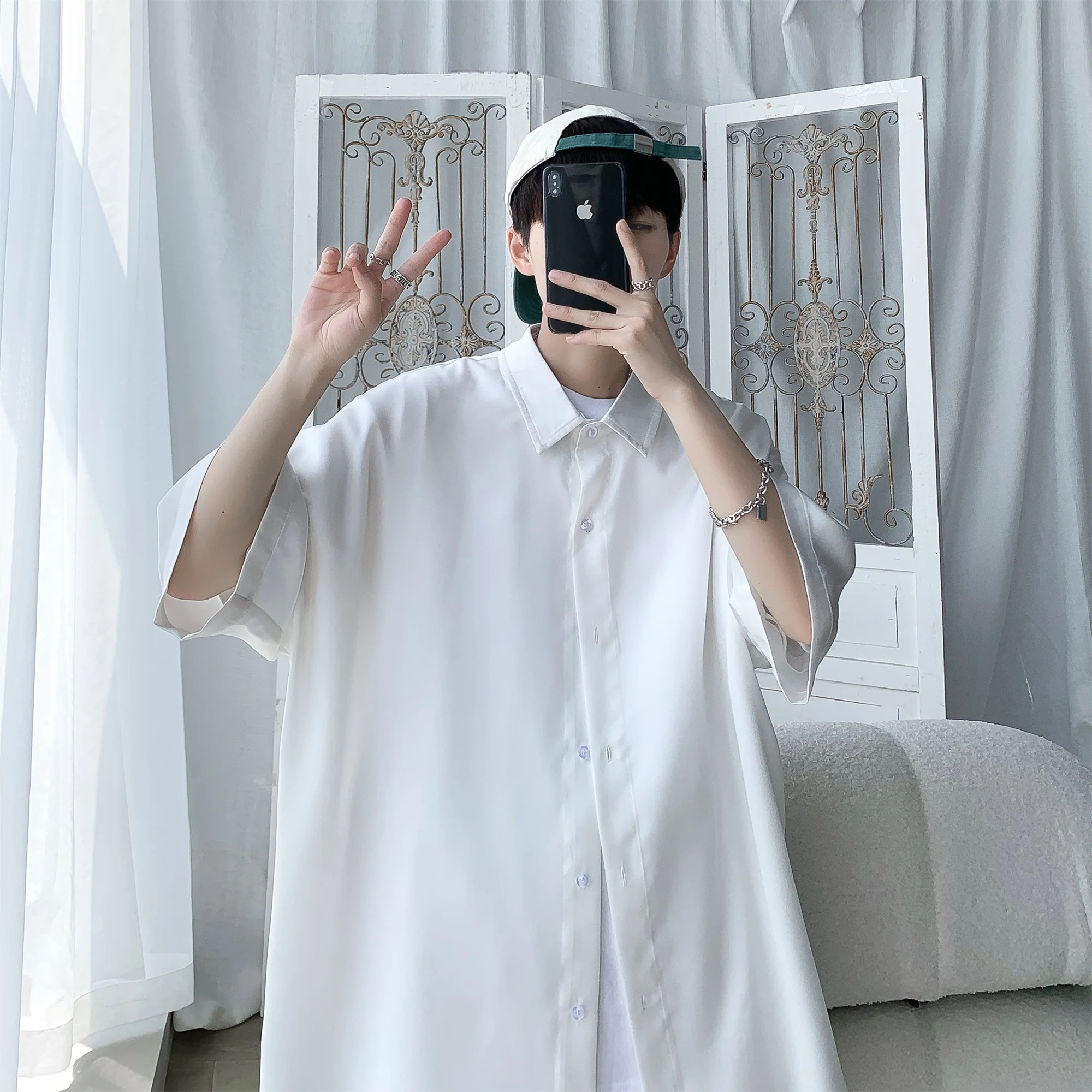 High Quality Short Sleeve Shirts Mens Summer Korean Fashion Trends Oversized Beach Streetwear Tops Teen Casual Plus Size Blouses