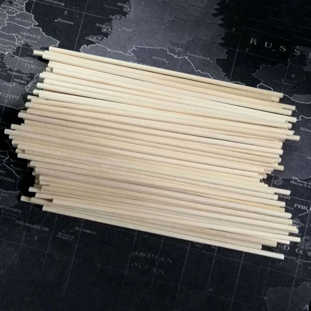 

100pcs Dowel Rods Sticks for Craft Math Teaching Sticks Model Building Dowel Popsicle Sticks Woodworking Dowel