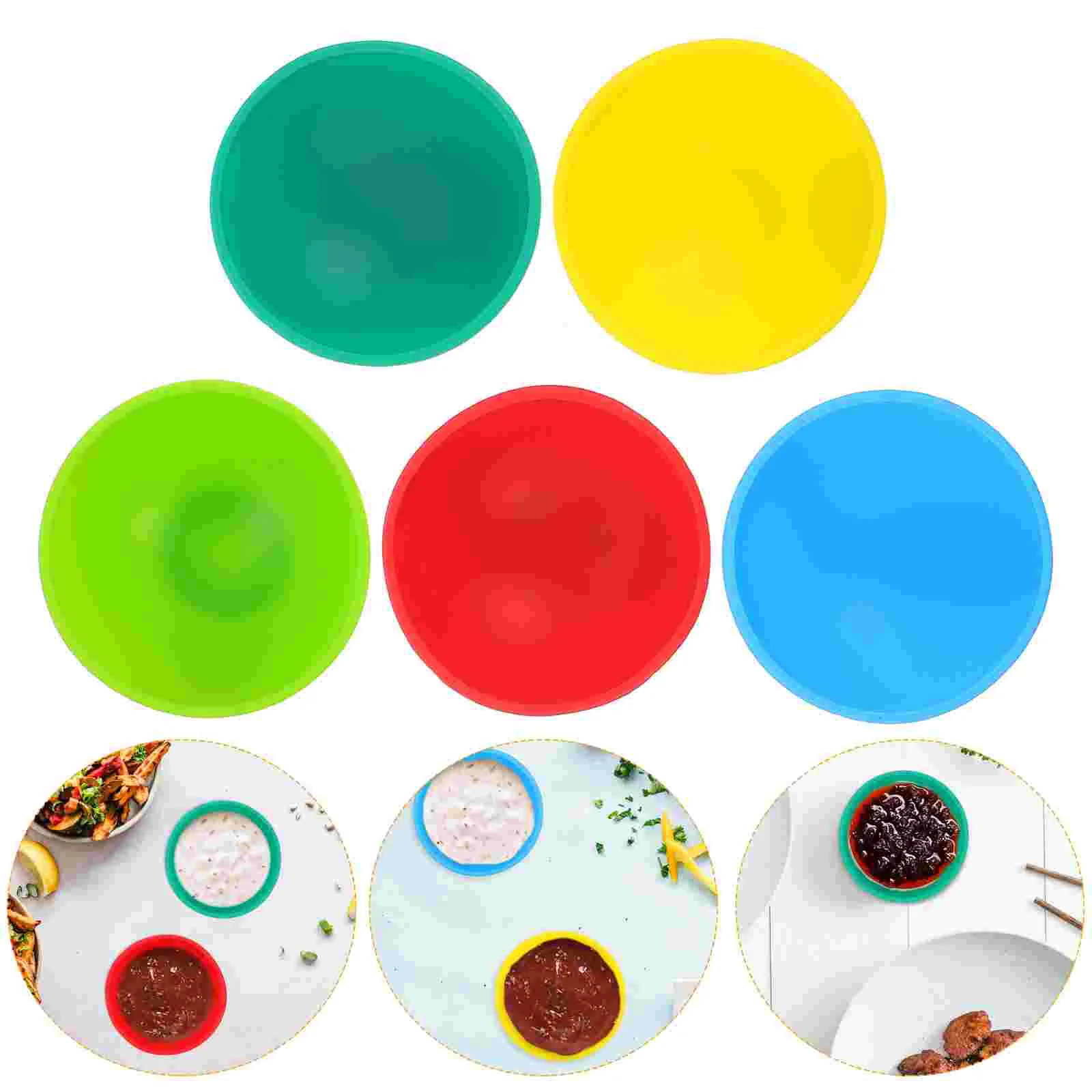 

Bowls Silicone Dishes Mini Sauce Dipping Bowl Pinch Plate Condiment Seasoning Snack Plates Appetizer Mixingdishcups Olive Dip
