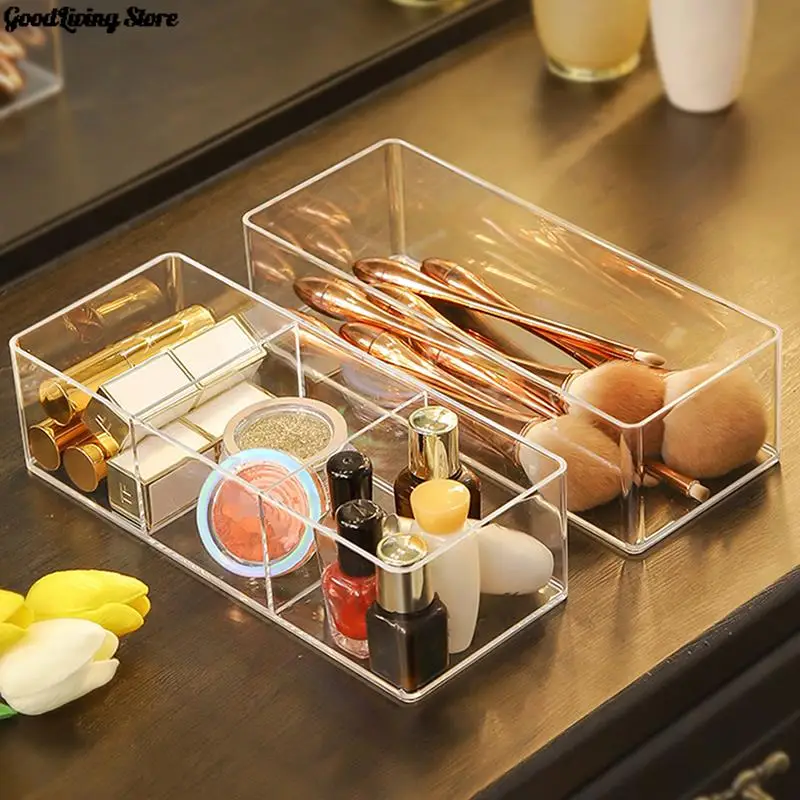 

Clear Makeup Layered Storage Box Dressing Table Cosmetic Lipstick Finishing Grid Box Desktop Drawer Storage Compartment Box