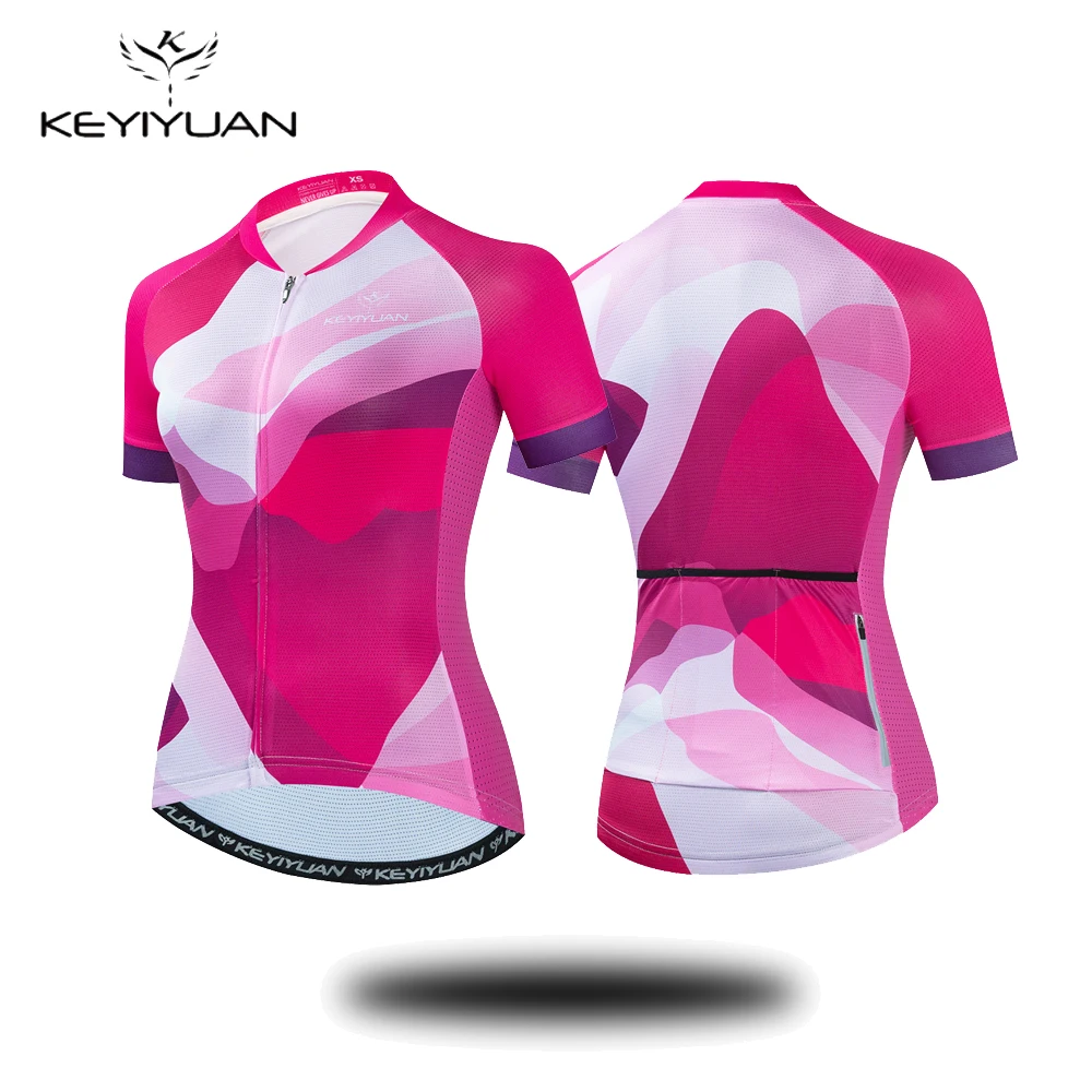

KEYIYUAN MTB Cycling Jersey 2023 Bicycle Team Breathable Quick Dry Shirts Women Short Sleeve Bike Wear Summer Bicycle Clothing