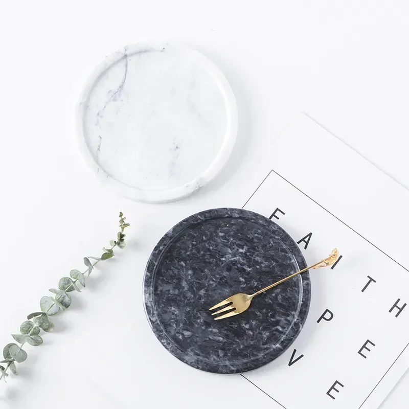

Living Cabinet Wine Storage Tray Marble Style Tray Tray Marble Room Circular Decorative European Small Decoration Creative Trays
