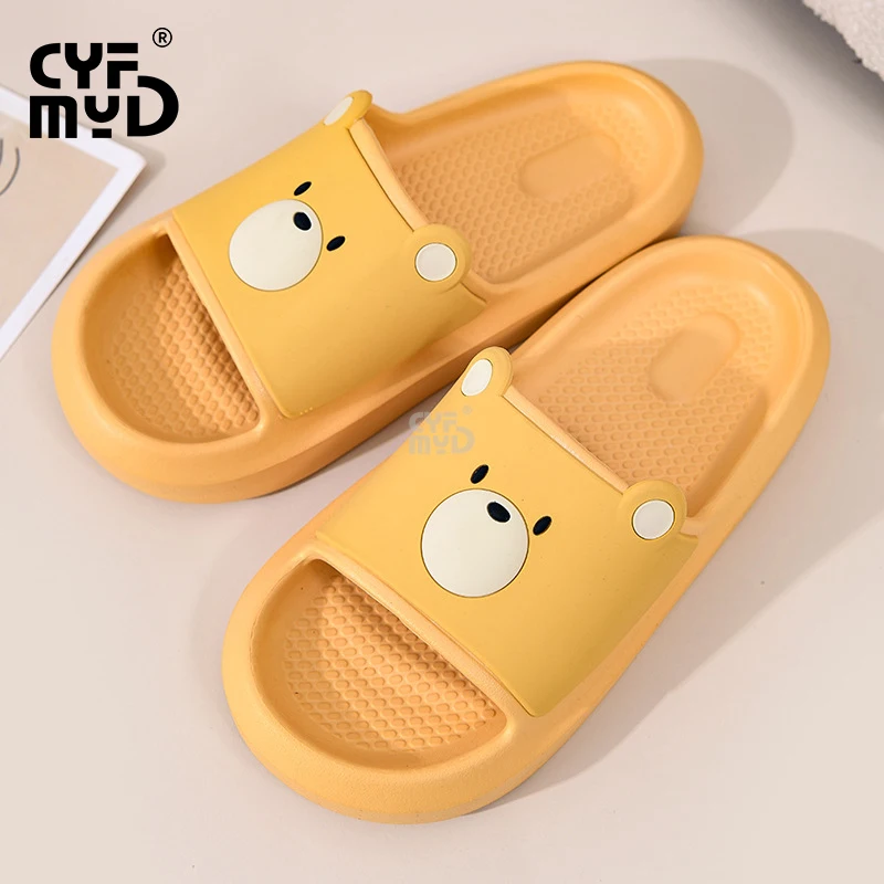 Women's Home Slippers Flat Cartoon Cute Bear Slides Indoor 2023 Summer Shoes for Woman Comfortable Non-slip EVA Slipper Bathroom
