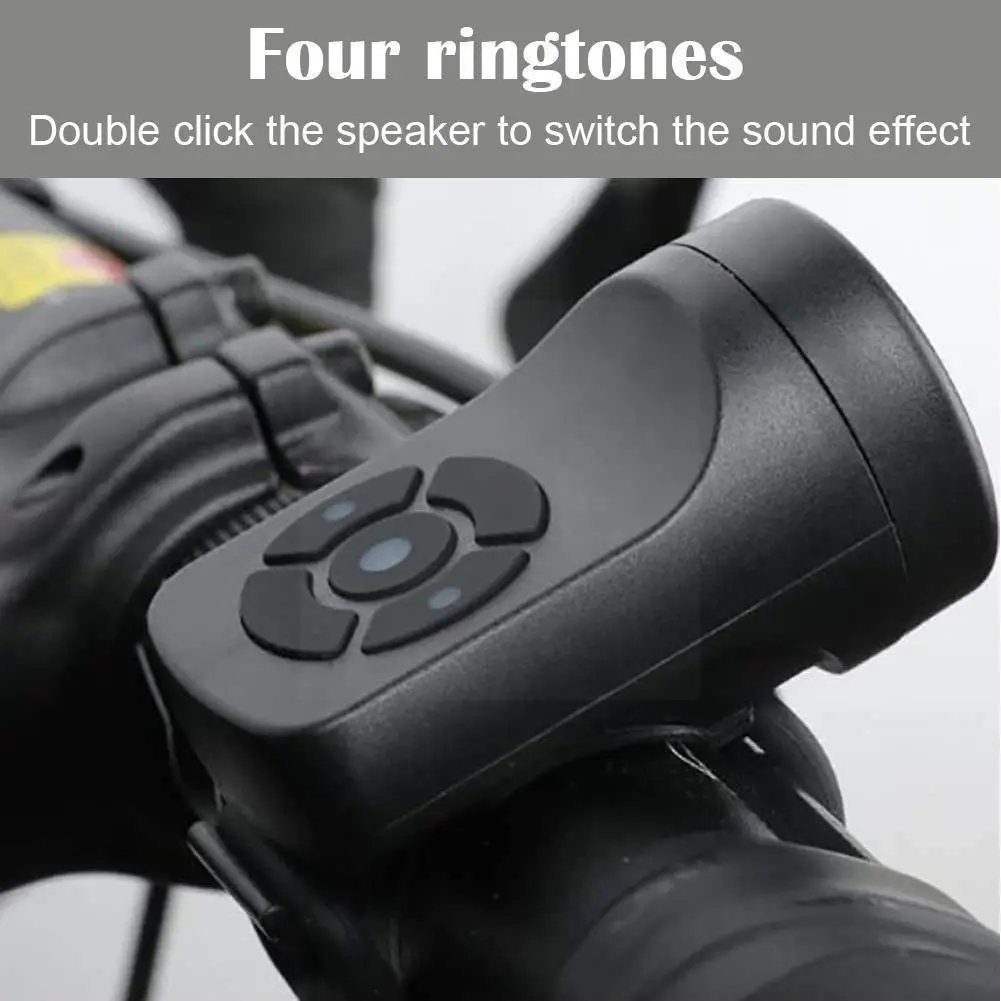 

Road Bicycle Rechargeable Horn Black ABS USB Cycling Electric Bell Speaker Ring Bike Accessories Loud Handlebar Alarm Ring