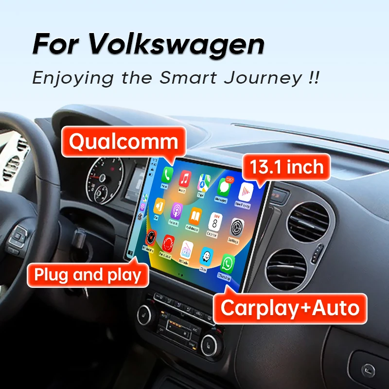 Ainavi 13.1 Inch Car Radio For VW Volkswagen Tiguan Passat Golf Plus T5 Polo Touran Skoda Carplay Android Auto Multimedia Player images - 6