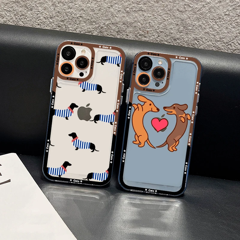 

Dachshunds Dogs Phone Case For IPhone 13 14 Pro Max XS XR 12 11 Pro 13 Mini 6 7 8 Plus Soft Clear Back Cover