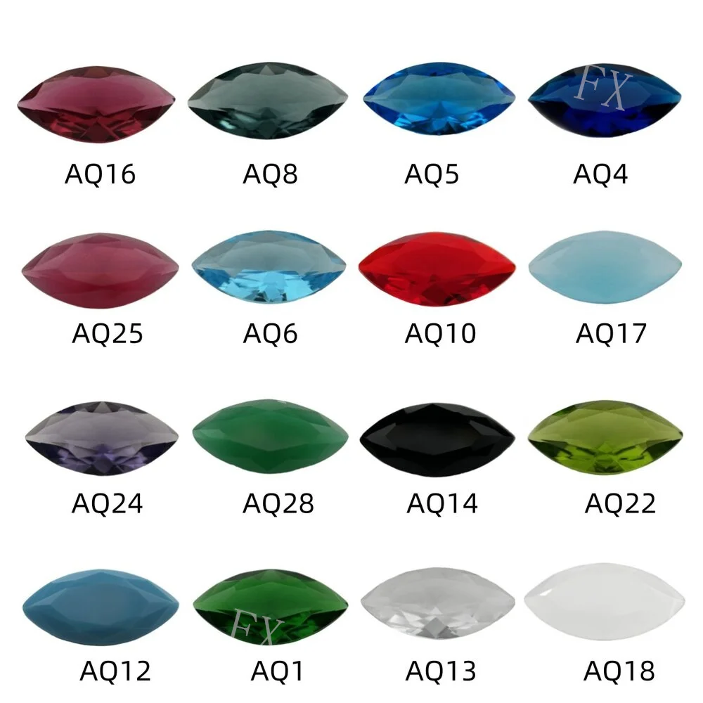 Стеклянные бусины RUIXUNGEM маркиза многоцветные 1.5-8х16 мм