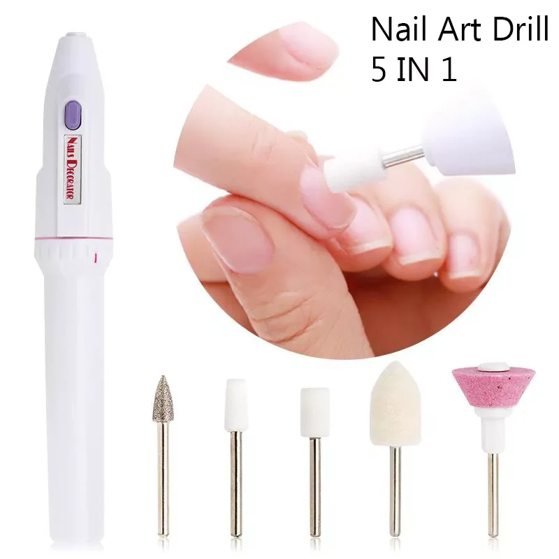 

2023NEW In 1 Professional Electric Nail Drill Kit Battery Manicure Pedicure Grinding Polishing Nail Art Sanding File Pen Tools M