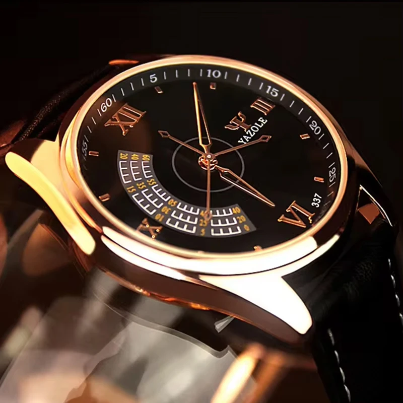 Yazole Мужские Модные Спортивные Часы Из Нержавеющей Стали Кварцевые Аналоговые