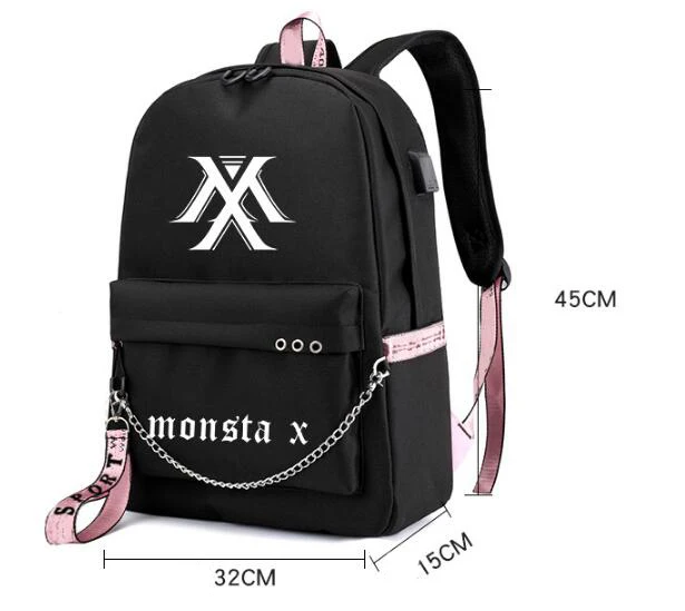 Monstax корейский звездный рюкзак школьные сумки Mochila дорожные с цепочкой для
