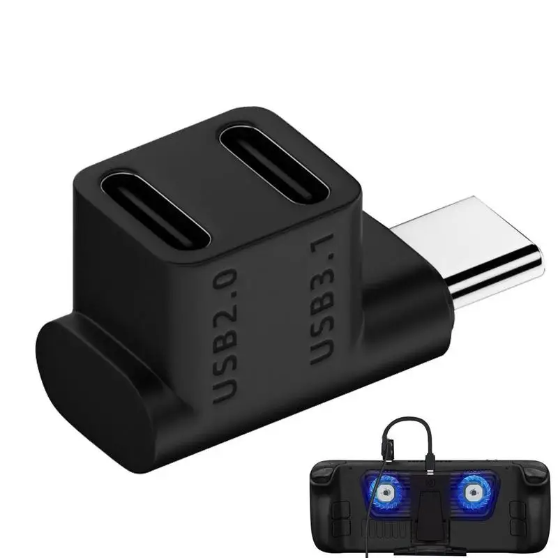 

Right Angle 90 Degree USB 3.1 Type C Adapter Upgraded 2 In1 Male To Female U Converter Adapter ForSteam Deck Phone