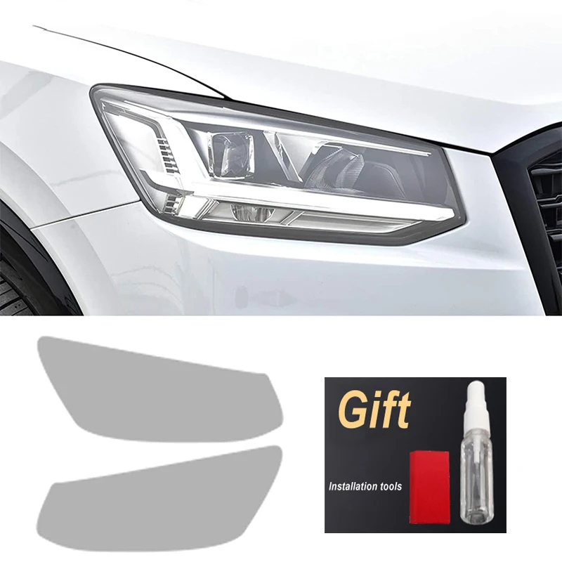 

Прозрачные фары из ТПУ, защитная пленка с нарезанным покрытием, украшение на клейкой основе для Audi Q2 SQ2 2016, аксессуары, LH + RH, 2 шт.