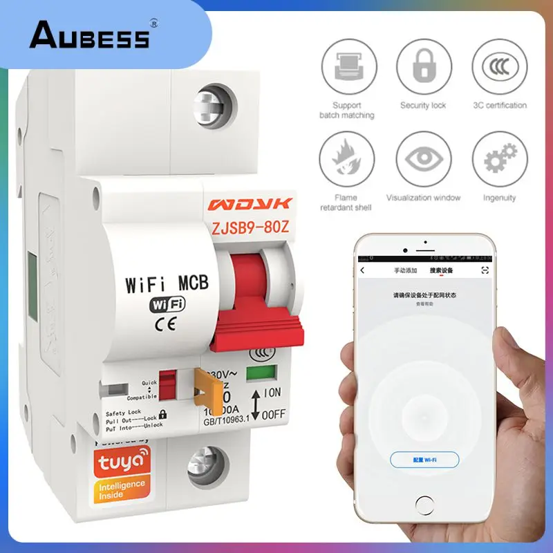 

1P/2P/3P/4P WiFi Smart Circuit Breaker 16A-125A Automatic Switch Overload Short Circuit Work With Alexa Tuya App