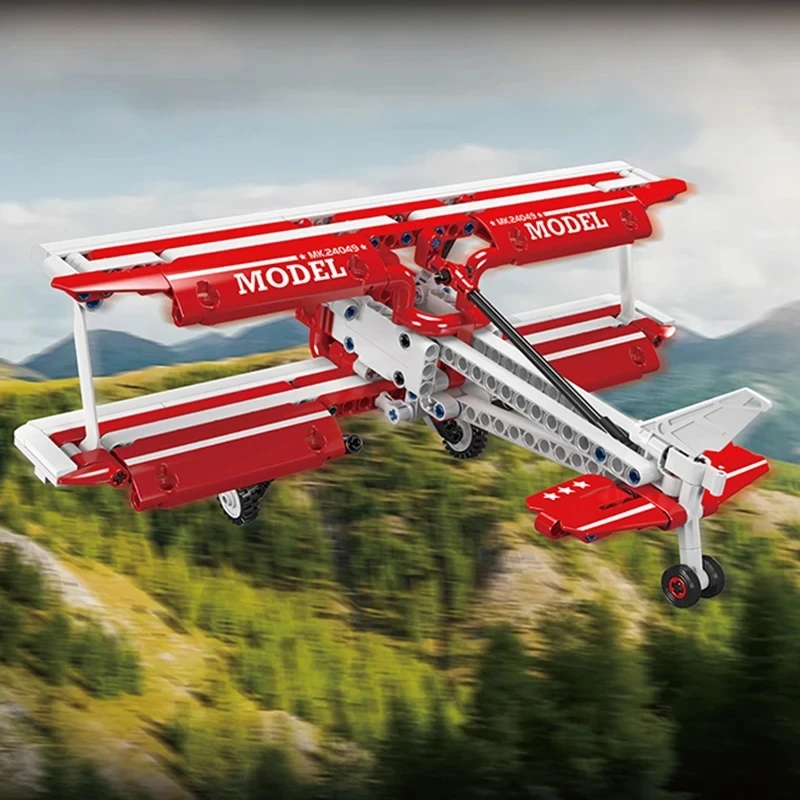 Форма KING 24049 MOC технический красный самолёт вертолет модель строительные блоки