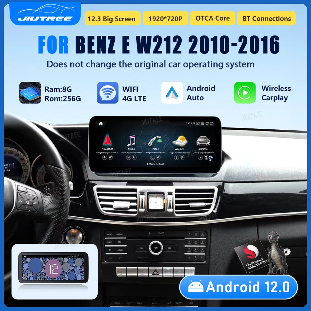 

Android 12 для Mercedes Benz E Class W212 2010 2011-2016 GPS навигация CarPlay HD дисплей Автомобильный DVD Радио мультимедийный плеер система