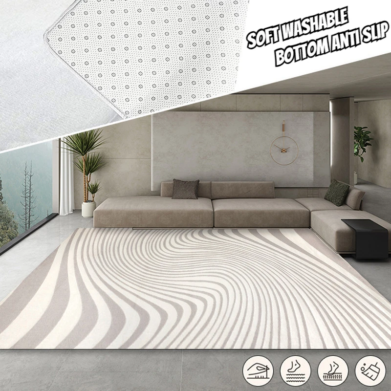 

Minimalist Fashion Large Carpets for Living Room Decor Home Bedroom Bedside Carpet Anti-skid Floor Mat Washable Balcony Area Rug