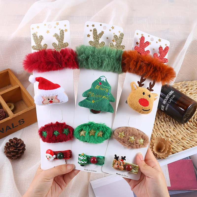 

2022 New Christmas Hairpin Antler Hair Clips Deer Ear Christmas Party Headbands Festival Rubber Bands Ball Hair Accessories Gift