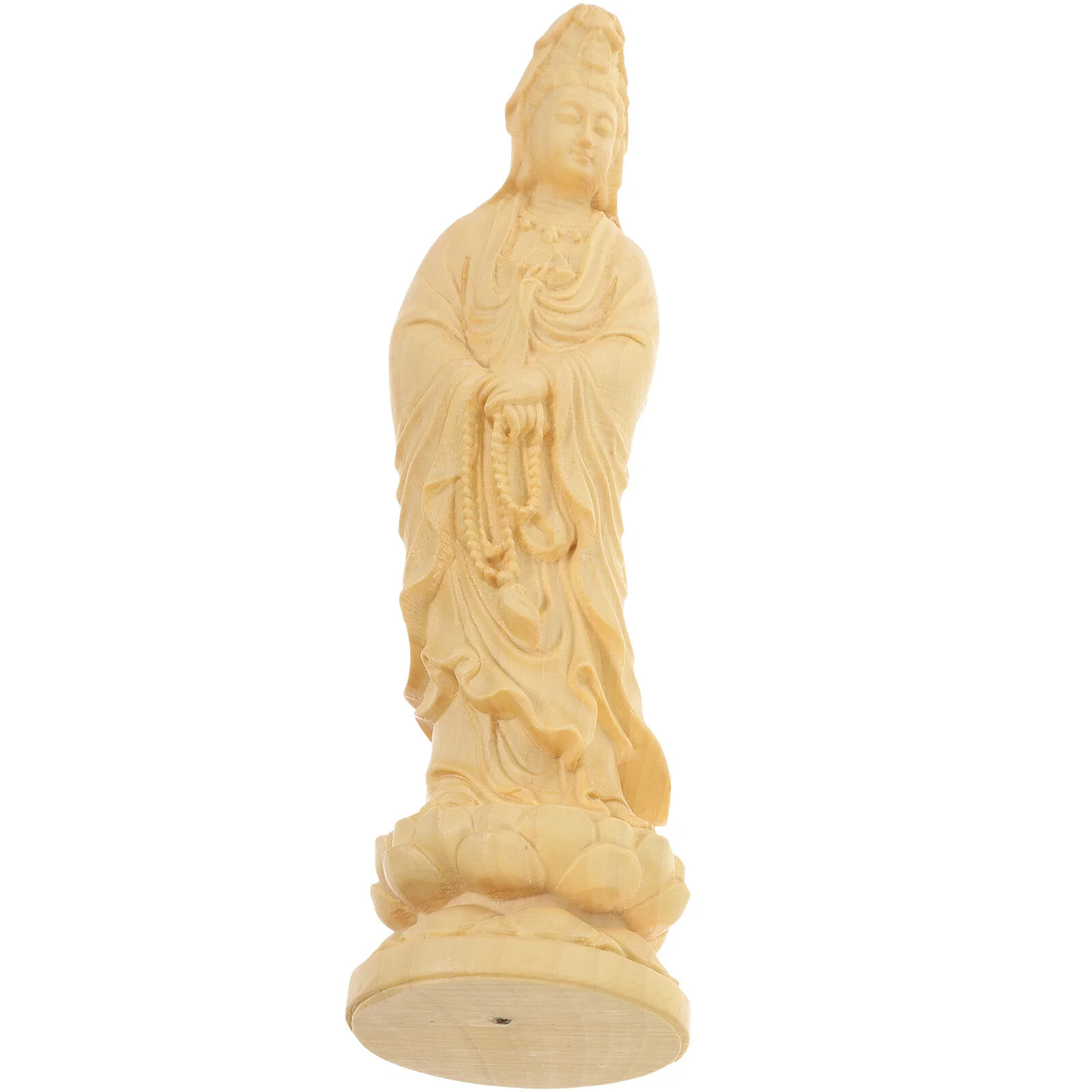 

Bodhisattva Ornament Guanyin Desktop Decor Tabletop Sculpture Wooden Adornment Craft Statue Office Goddess