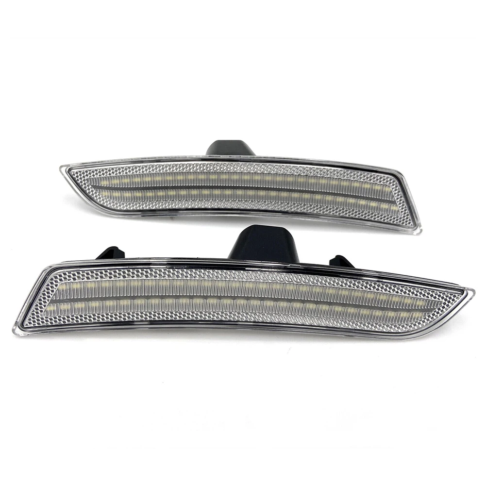 

2pcs Clear Lens White LED Front Side Marker Lights For Cadillac CTS ATS 2015-2020 ABS+PC+LED White Front Led Side Marker Lights