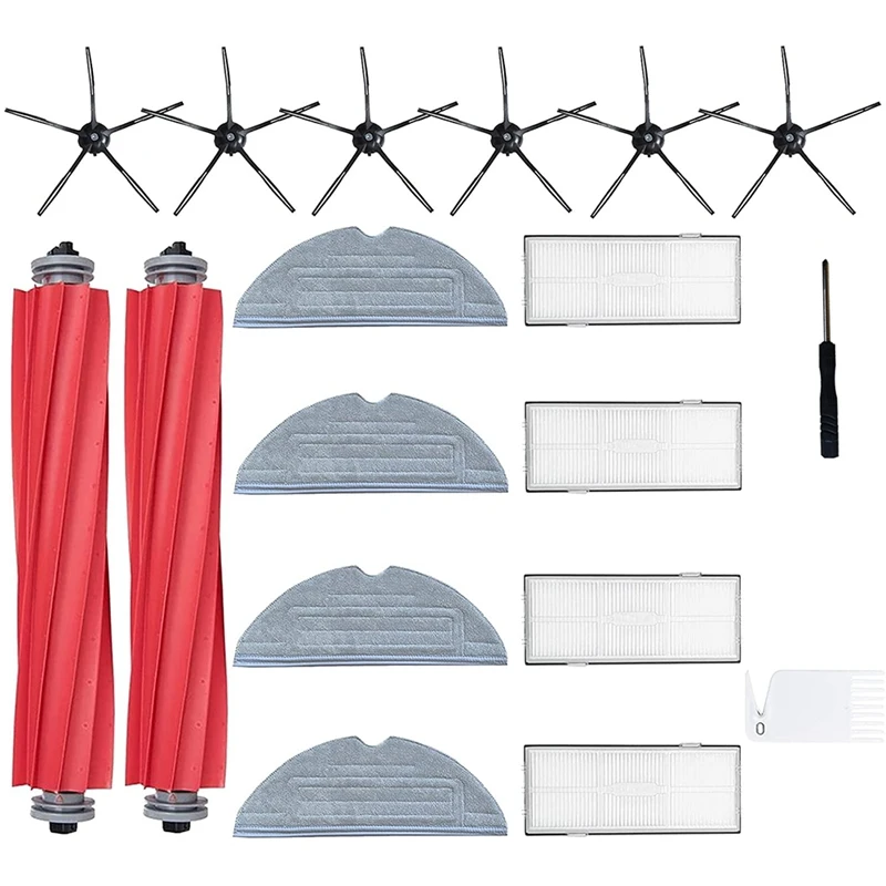 

Набор запасных частей, основная щетка с фильтром для робототехники S7, T7S, T7S Plus, салфетка для мытья полов, боковая щетка, инструмент для чистки