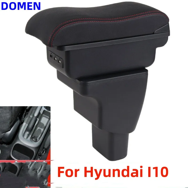 

For Hyundai I10 armrest box For i10 Hyundai Car armrest box Interior modification USB charging Ashtray Car Accessories