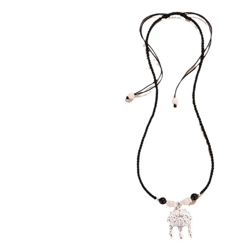 Новое высококачественное ожерелье для пар из черных агатовых бусин женское