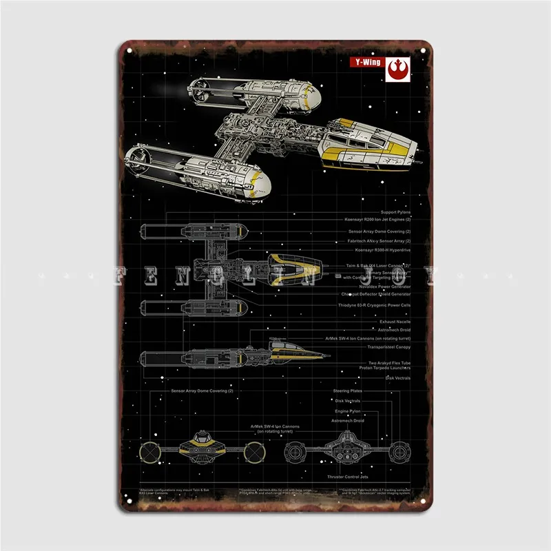 

Y-Wing металлический знак для кинотеатра