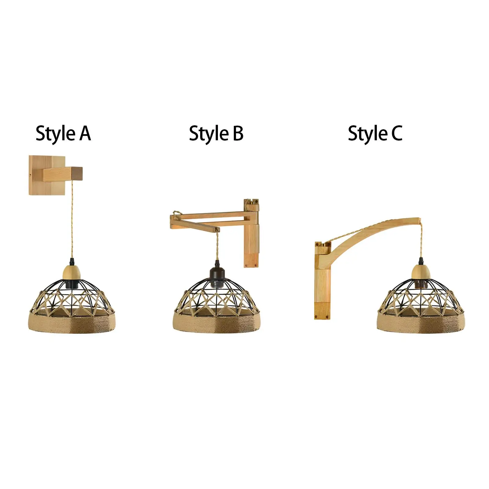 

Wall Sconces Lighting NightStand Lamp Decorative Woven Lampshade Wall Lamp for Kitchen Island Home Bedside Aisle Dining Room