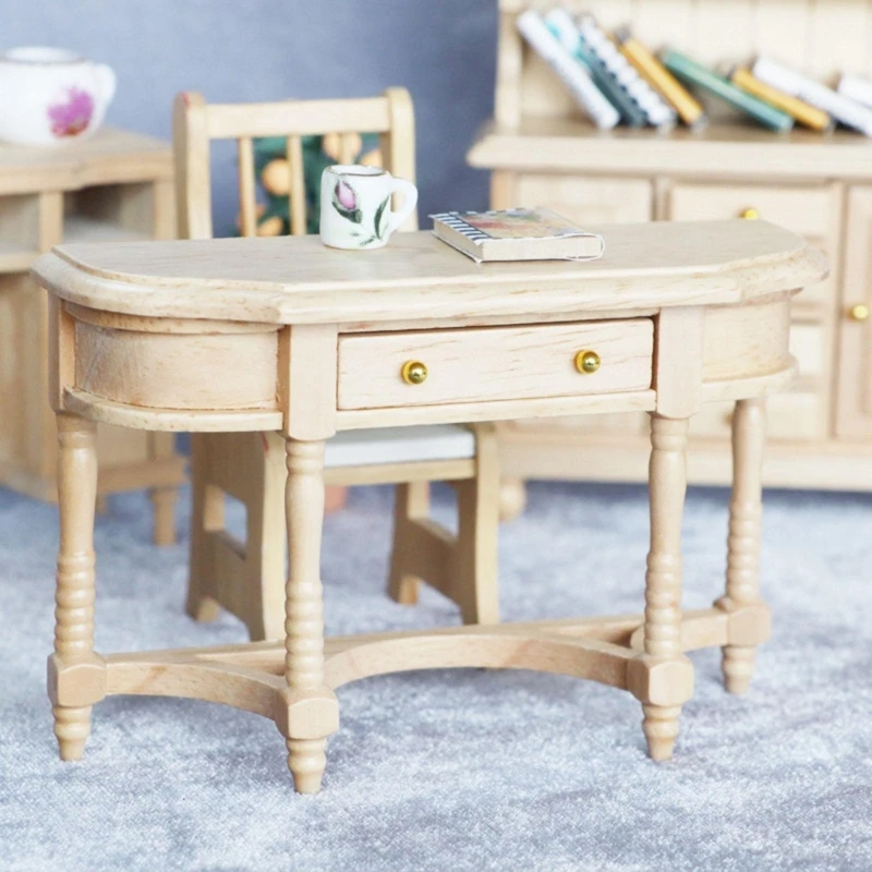 

Furniture Miniature Vintage ClassyTable Bedroom Decoration Accessories 1:12 Vintage Table Common Room