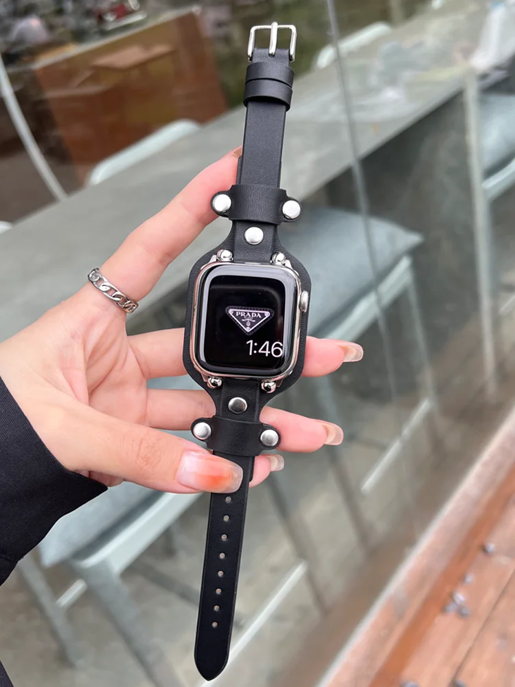 

Кожаный ремешок для Apple watch Ultra 49 мм, ремешок 44 мм 40 мм 45 мм 41 мм 38 мм 42 мм, оригинальный роскошный браслет для iWatch series 8 7 6 5 4 3 SE