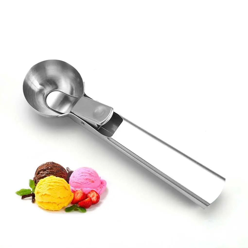 

1pc Stainless Steel Ice Cream Scoop Ice Ball Maker Frozen Yogurt Cookie Dough Meat Balls Ice Cream Spoon Tools Watermelon Spoon