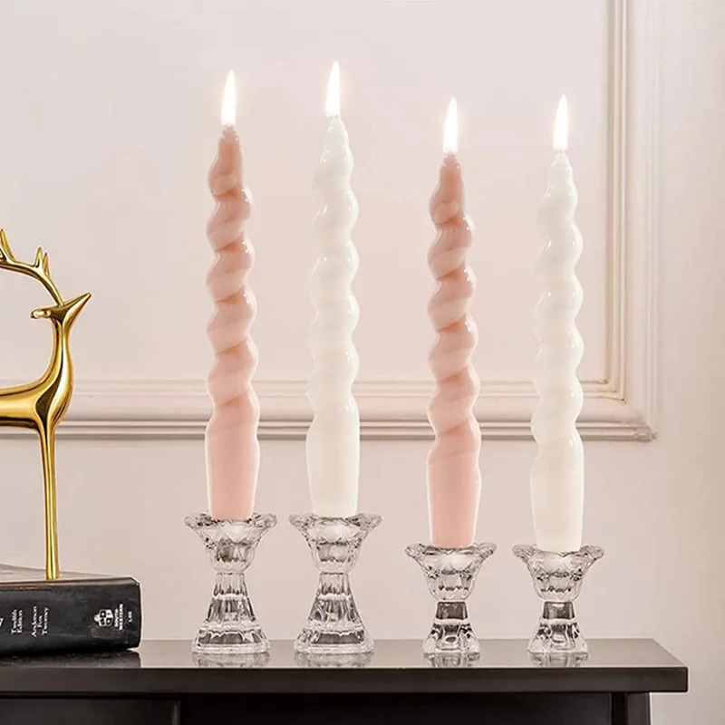 Smokeless Unscented Taper Candles Dripless Wax Candles Handmade Dinner Candle Set For Brithday Party