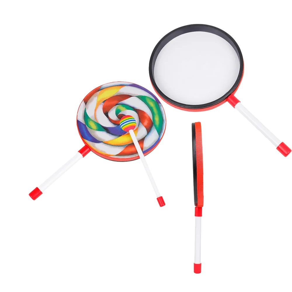 Ручной барабан Орфа леденец узор бубен детская музыка просветление развивающие