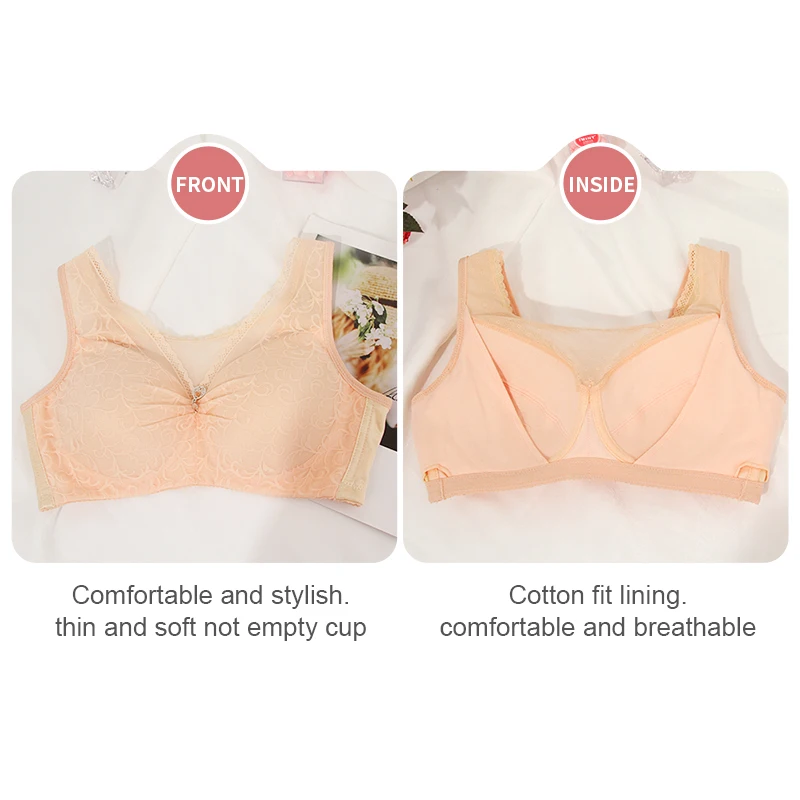 6042 Sexy Lace Underwear Mastectomy Bra with Pockets for Artificial Breast Prosthesis Woman Without Steel Ring